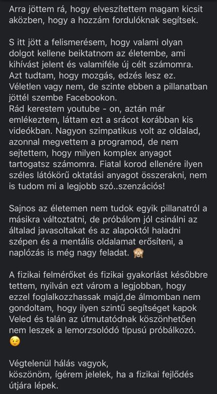 Kliens visszajelzés